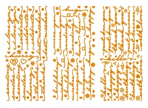 Script Greetings Orange Dazzlesâ¢ Stickers, 3 sheets